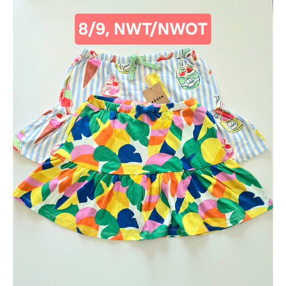 NWT/NWOT Mini Boden Jersey Skort Bundle, Size 8/9